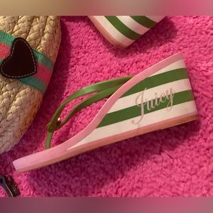 Original Early 2000s Vintage Juicy Couture Wedge Flip Flops 🎀